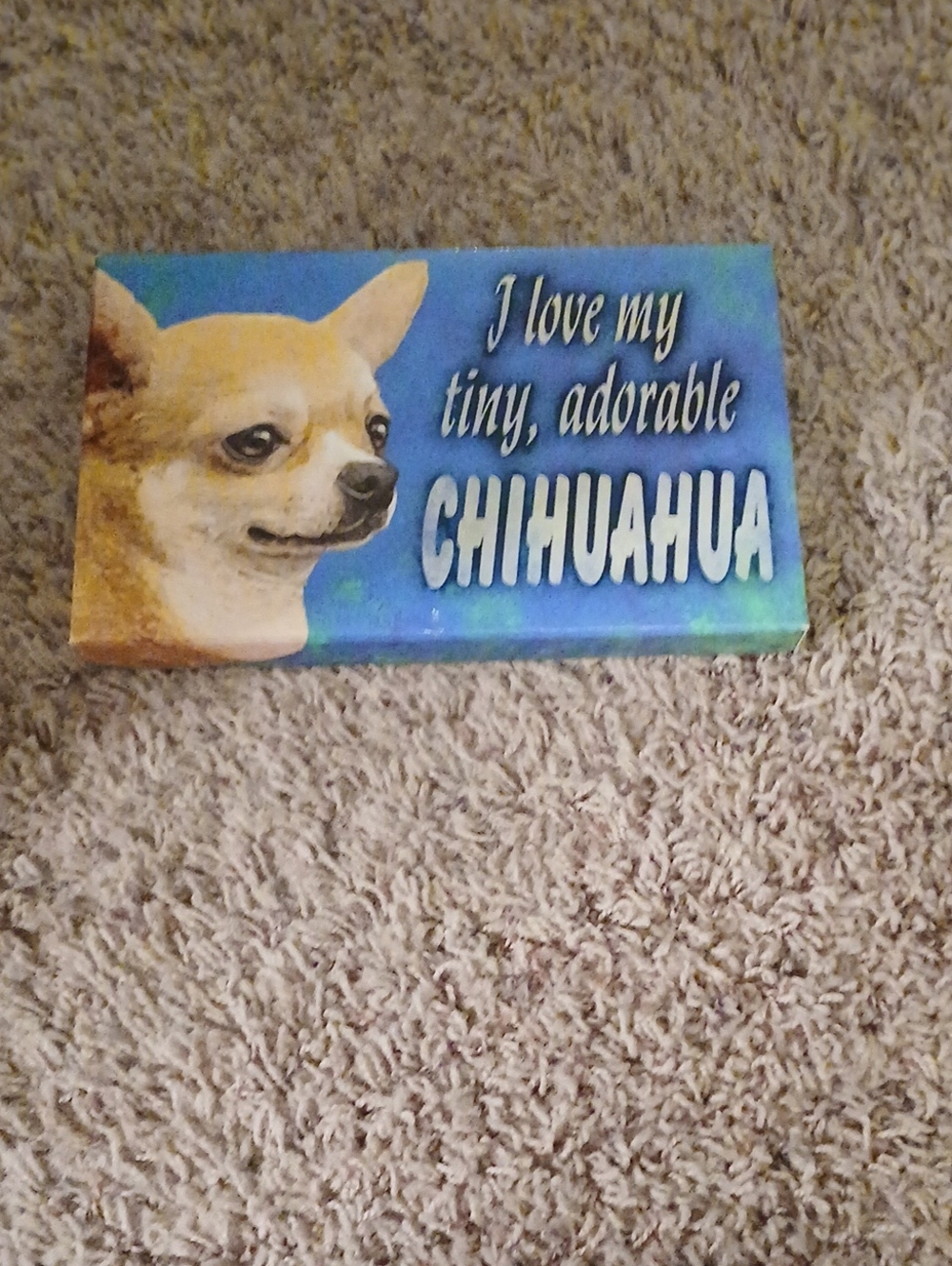 I Love My Tiny, Adorable Chihuahua Wall Decor - Blue